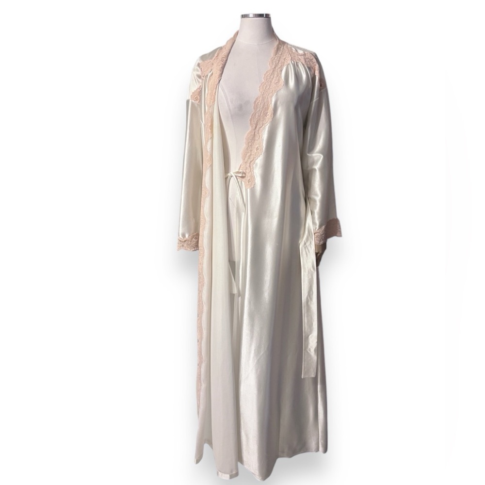 TOM BEZDUDA for BARAD Bridal Peignoir Robe Lace Detail VINTAGE - Picture 6 of 10